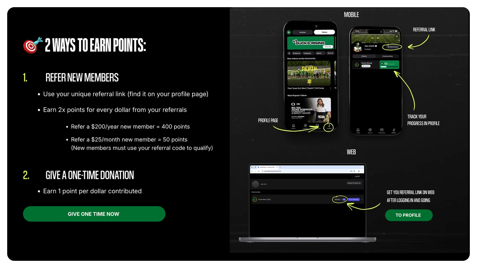 Two ways to earn points